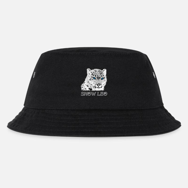 Schnee Leopard Raubkatze - Kinder Bucket Hat - Schwarz