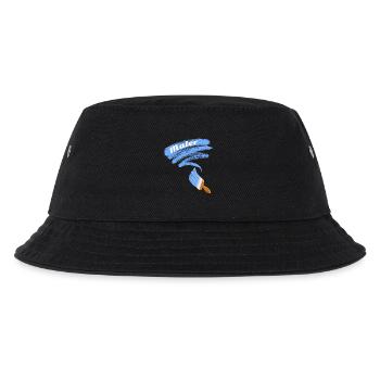 Maler Motiv Pinsel - Kinder Bucket Hat - Schwarz - Vorne