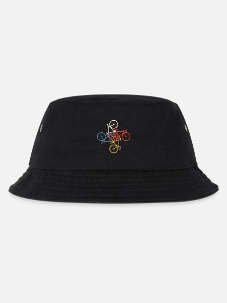 Buntes Fahrrad-Mosaik - Kinder Bucket Hat - Schwarz
