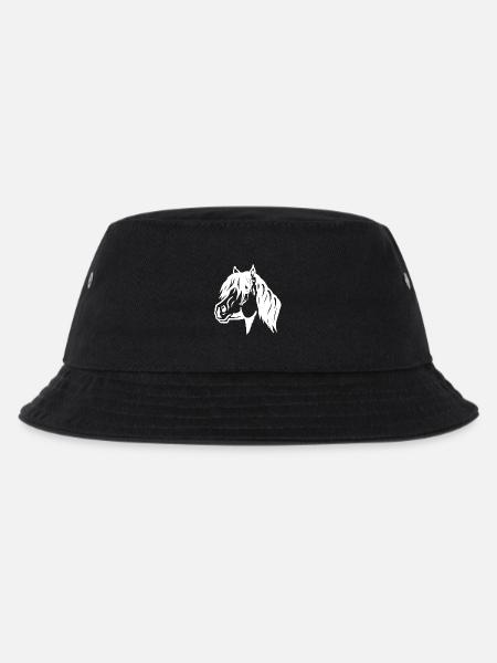 Pony Portrait weiß - Kinder Bucket Hat - Schwarz