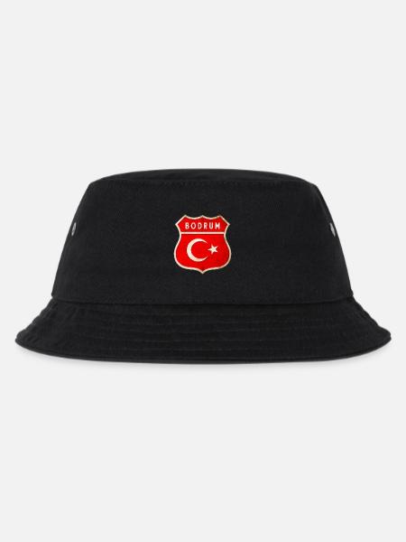 Bodrum Türkei Flaggen Wappen - Kinder Bucket Hat - Schwarz