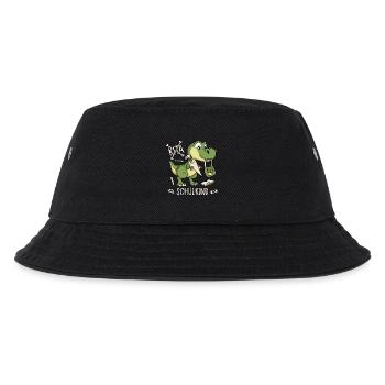 Schule Einschulung Dinosaurier Dino Schulkind - Kinder Bucket Hat - Schwarz - Vorne
