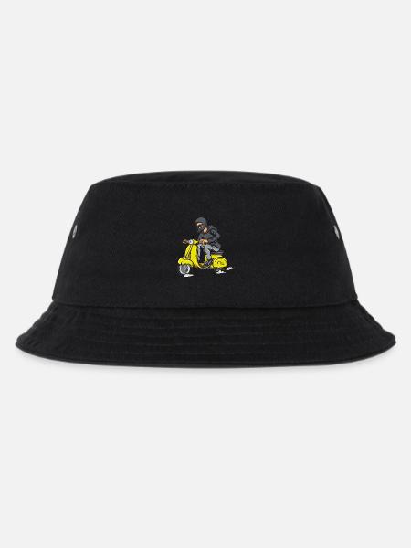 Maskierter Scooter-Pilot im Hoodie - Kinder Bucket Hat - Schwarz