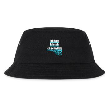 Ich kam, sah und schwitzte, Hitze, Schweiß, heiß - Kinder Bucket Hat - Schwarz - Vorne