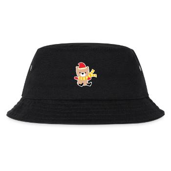 Winter bear with Christmas hat - Kids’ Bucket Hat - black - Front