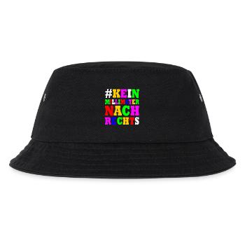 kein millimeter nach rechts - Kinder Bucket Hat - Schwarz - Vorne