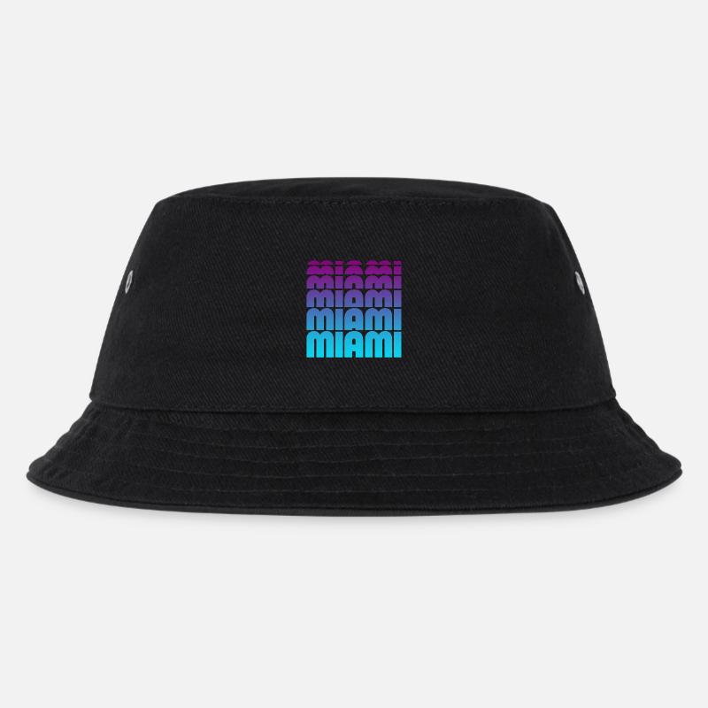 Miami Gradient Grid - Kinder Bucket Hat - Schwarz