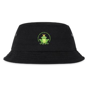 Küss mich Frosch und ich zeig dir den Prinz - Kinder Bucket Hat - Schwarz - Vorne