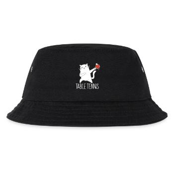 Table Tennis Katze Pingpong Outfit Cat Tischtennis - Kinder Bucket Hat - Schwarz - Vorne