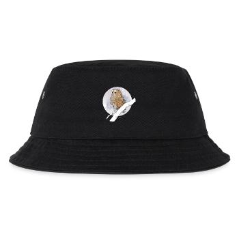 Kleiner Kauz auf Muster in Pastellfarben - Kinder Bucket Hat - Schwarz - Vorne