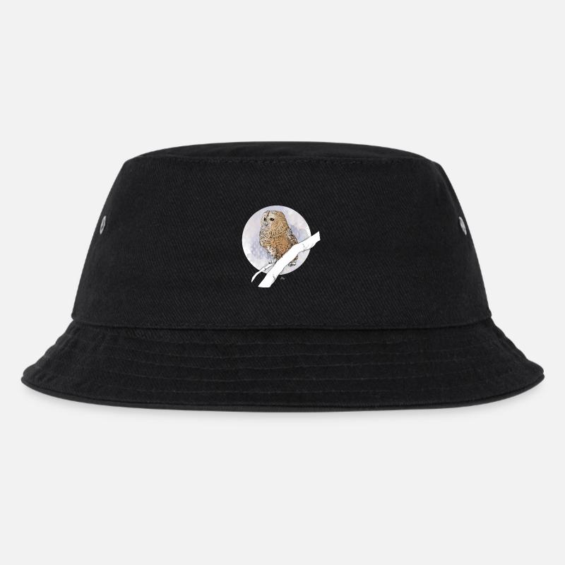 Little owl on pattern in pastel colors - Kids’ Bucket Hat - black