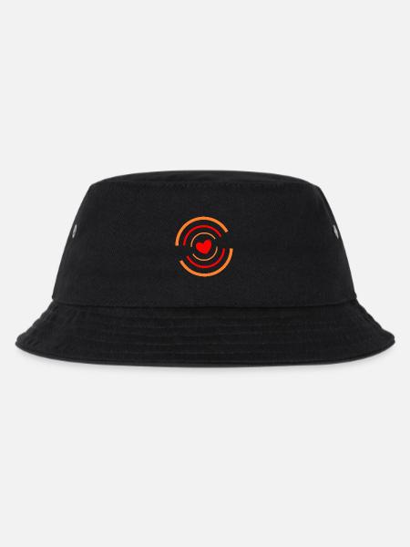 Herz rot mit Streifen - Kinder Bucket Hat - Schwarz