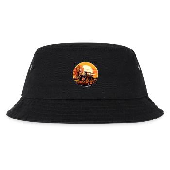 Traktor im Herbstlaub: Sunset Ernte - Kinder Bucket Hat - Schwarz - Vorne