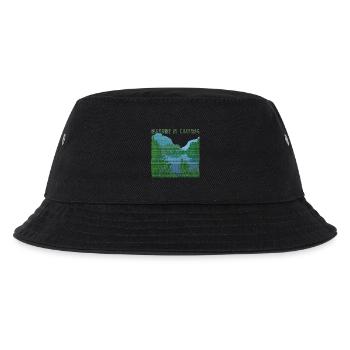Nature is calling Flusslandschaft SackleinenEffekt - Kinder Bucket Hat - Schwarz - Vorne