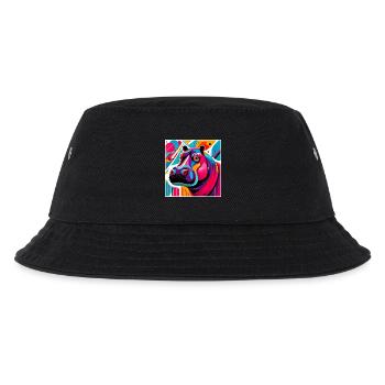 Nilpferd - Kinder Bucket Hat - Schwarz - Vorne