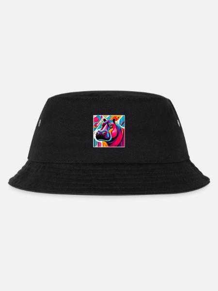 Nilpferd - Kinder Bucket Hat - Schwarz