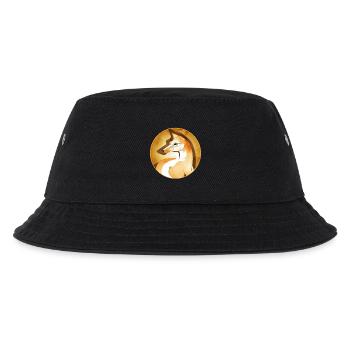 Von Hand gezeichneter schöner Fuchs im Rahmen - Kinder Bucket Hat - Schwarz - Vorne