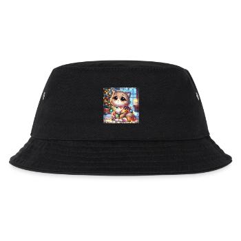 Süße Weihnachtskatze - Lichterketten-Chaos im - Kinder Bucket Hat - Schwarz - Vorne