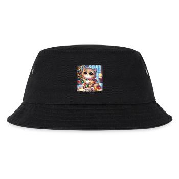 Süße Weihnachts Katze Tollpatschig Verheddert - Kinder Bucket Hat - Schwarz - Vorne