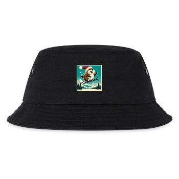 Murmeltier Ski Vintage Poster - Kinder Bucket Hat - Schwarz - Vorne