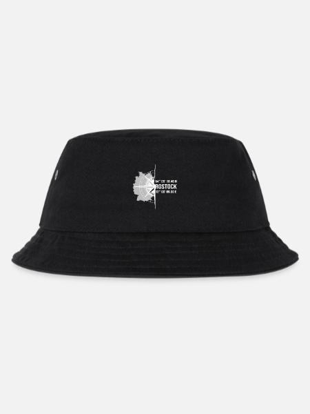 Koordinaten Rostock - Kinder Bucket Hat - Schwarz