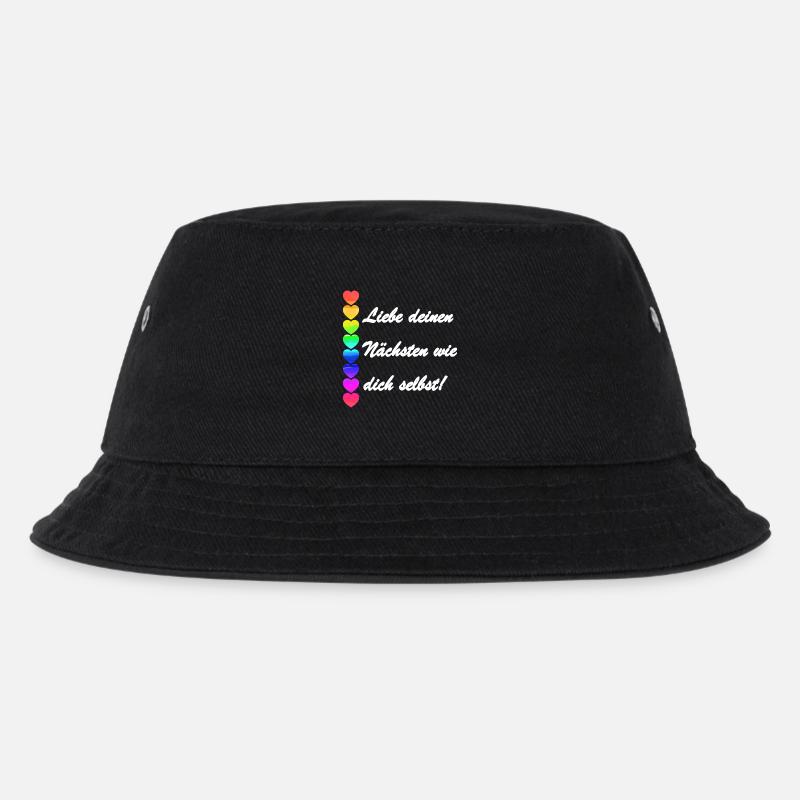 nächstenliebe 3 - Kinder Bucket Hat - Schwarz