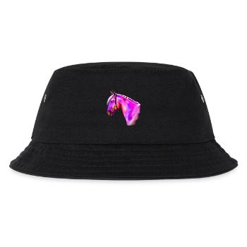 Neon-Pferdekopf Aquarell - Kinder Bucket Hat - Schwarz - Vorne