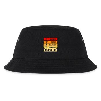 Schwingen - Fluchen - Ball suchen - Wiederholen - Kinder Bucket Hat - Schwarz - Vorne