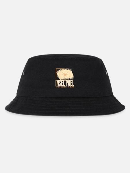 Insel Poel Koordinaten - Kinder Bucket Hat - Schwarz