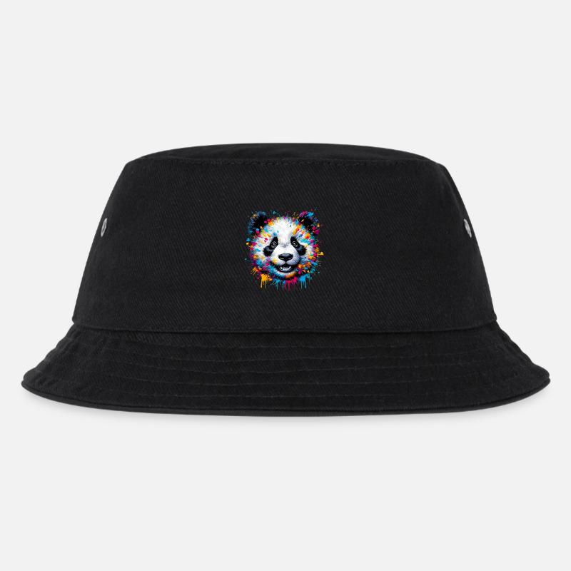 Panda - Kinder Bucket Hat - Schwarz