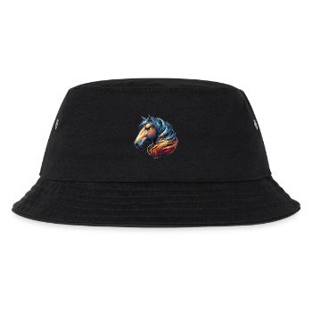 Pferd - Kinder Bucket Hat - Schwarz - Vorne