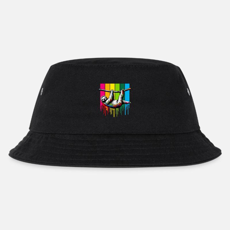 Faultier - Kinder Bucket Hat - Schwarz