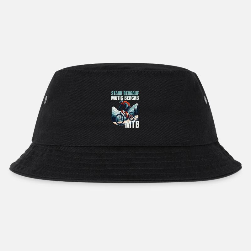 MTB: Stark bergauf - Mutig bergab - Kinder Bucket Hat - Schwarz