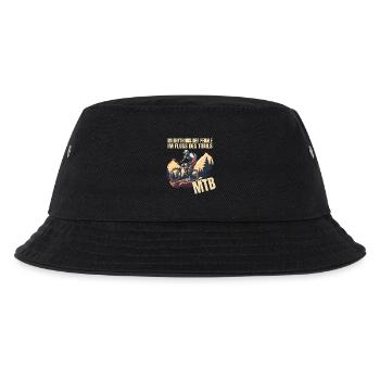 Im Rhythmus der Pedale - Im Fluss des Trails - Kinder Bucket Hat - Schwarz - Vorne