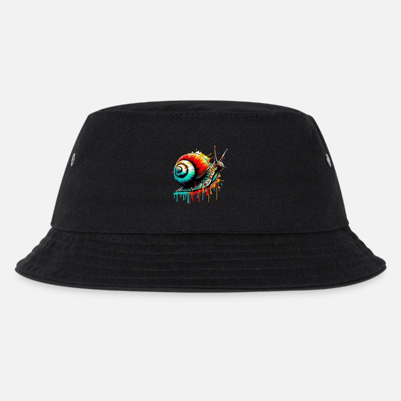 Schnecke - Kinder Bucket Hat - Schwarz