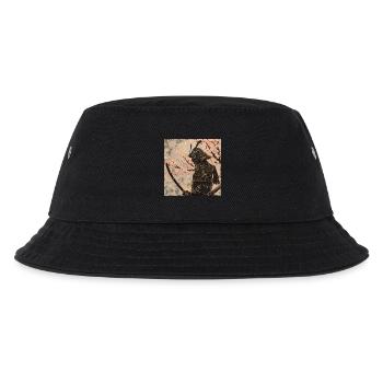 Japanisch, Samurai, Kirschblüte, Kunst, Ukiyo-E - Kinder Bucket Hat - Schwarz - Vorne