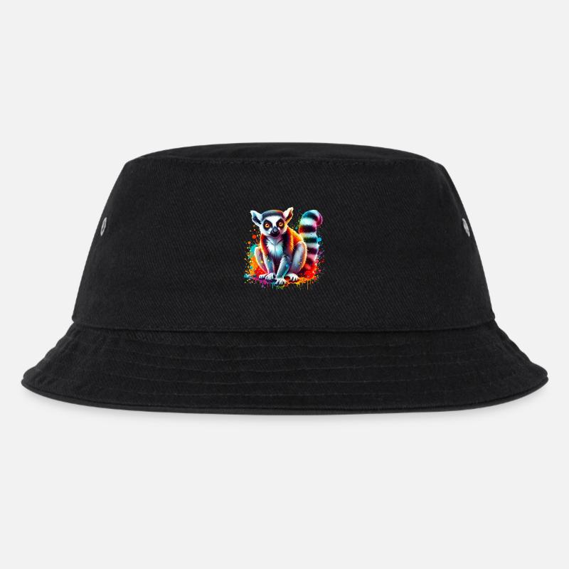 Lemur - Kinder Bucket Hat - Schwarz