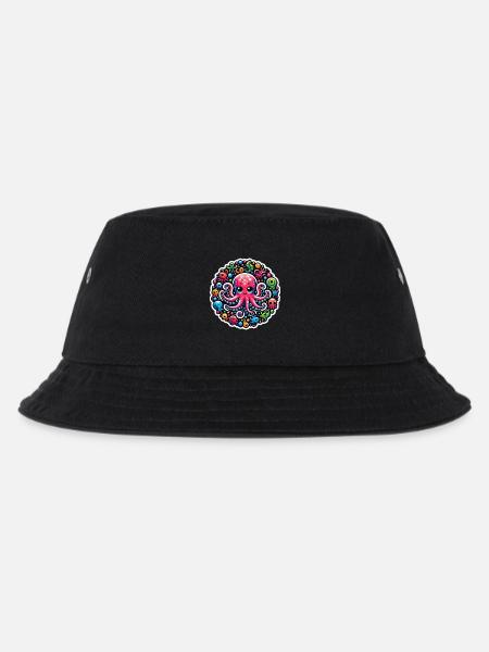 Krake Octopus Fische - Kinder Bucket Hat - Schwarz