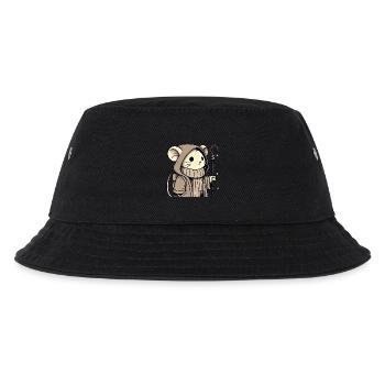 Abenteurermaus im Kapuzenumhang - Kinder Bucket Hat - Schwarz - Vorne