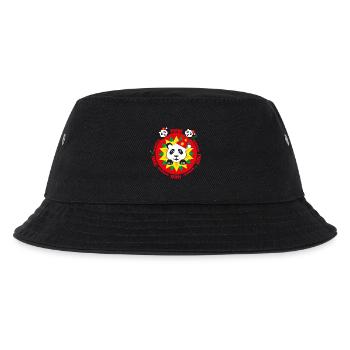 Panda mit Weihnachtsmütze und Stern. - Kinder Bucket Hat - Schwarz - Vorne