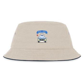 Polizeiauto mit Sirene - Kinder Bucket Hat - Natur/Navy - Vorne