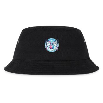 Rosa oder Blauer Storch Baby Bundle Design - Kinder Bucket Hat - Schwarz - Vorne