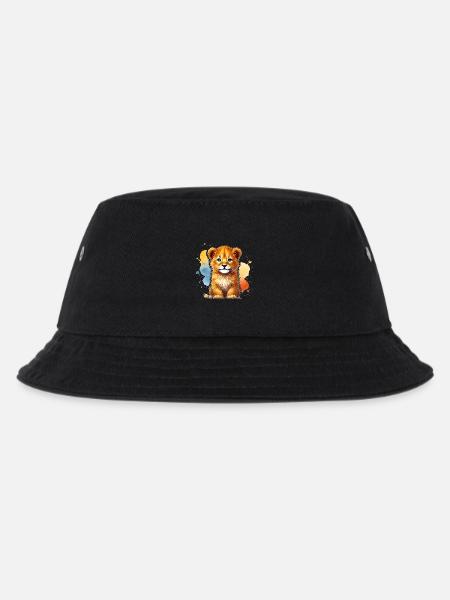 Entzückende Aquarell Löwenjunges Kunst - Kinder Bucket Hat - Schwarz