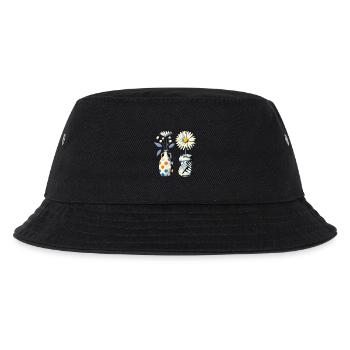 Vintage Daisies in Quirky Vases - Kids’ Bucket Hat - black - Front