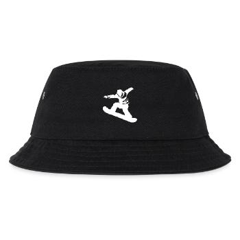 Snowboarder Pixel Grafik - Kinder Bucket Hat - Schwarz - Vorne