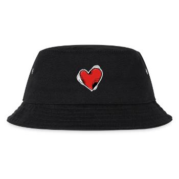 Rotes Herz - Kinder Bucket Hat - Schwarz - Vorne