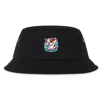 Tupfen Meerschweinchen Cartoon Aufkleber - Kinder Bucket Hat - Schwarz - Vorne