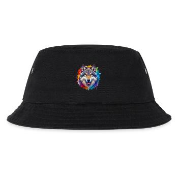 Wolf - Kinder Bucket Hat - Schwarz - Vorne