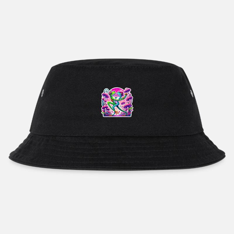Frösche, die unter Pilzen tanzen - Kinder Bucket Hat - Schwarz