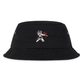 Weibliche Karateka Zeichnung - Kinder Bucket Hat - Schwarz - Vorne